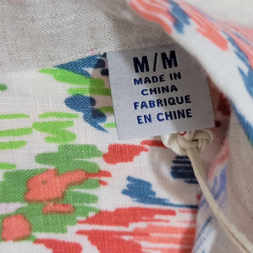 Tommy Bahama Fresca Gardens Button‎ Shirt Mens Medium 100% Linen Floral Colorful - Picture 8 of 16